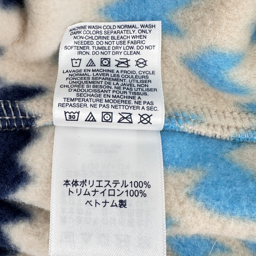 Lands' End Mens Large‎ Fleece Pullover Aztec Print Snaps Mock Neck L Sweater - Picture 6 of 12